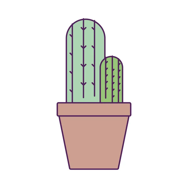Planta de cactus pulida línea de llenado — Vector de stock