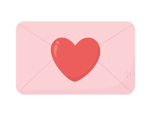 Щасливий день валентинки конверт серце любов безлад — стоковий вектор