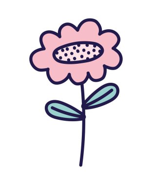 decorative pink flower stem decoration icon