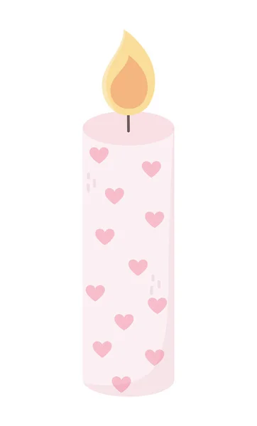 Happy valentines romantic candle hearts love celebration decoration — 图库矢量图片