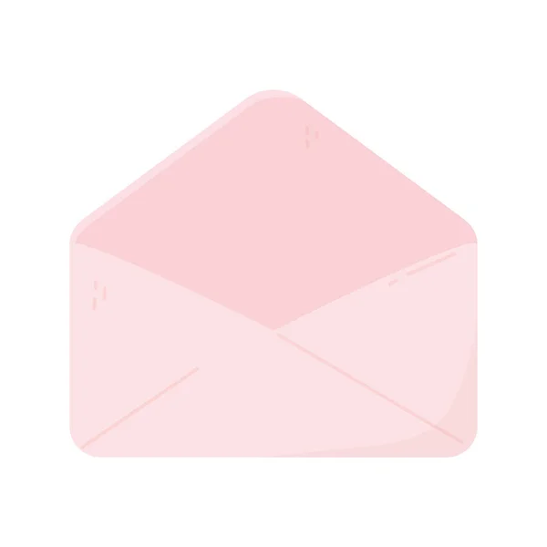 Pink open envelope message courier icon — стоковый вектор