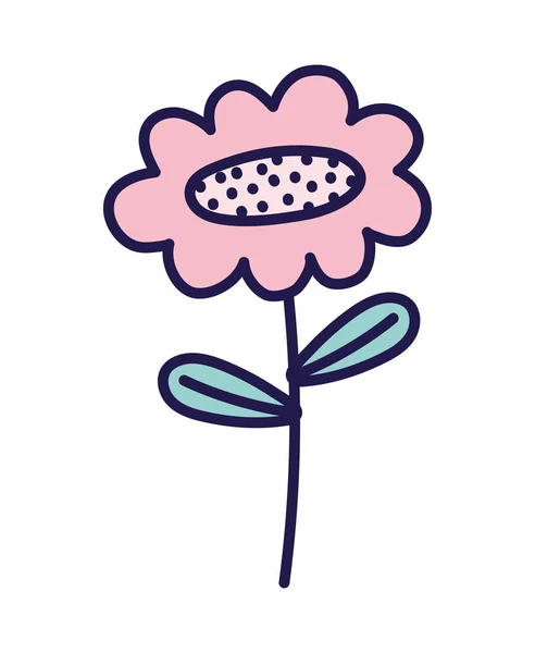 Decorative pink flower stem decoration icon — Stockvektor