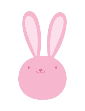 cute rabbit face adorable cartoon character icon