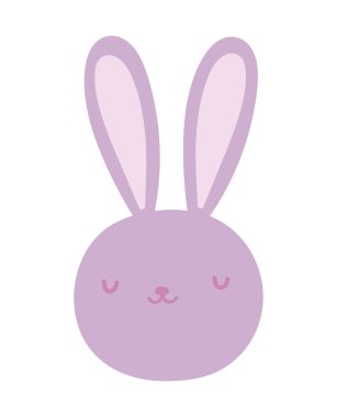 cute rabbit face adorable cartoon character icon