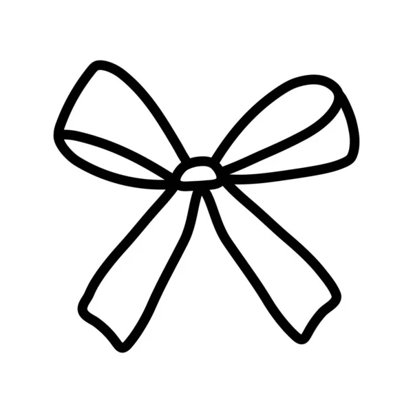 Gift bow decoration ribbon icon thick line — Image vectorielle