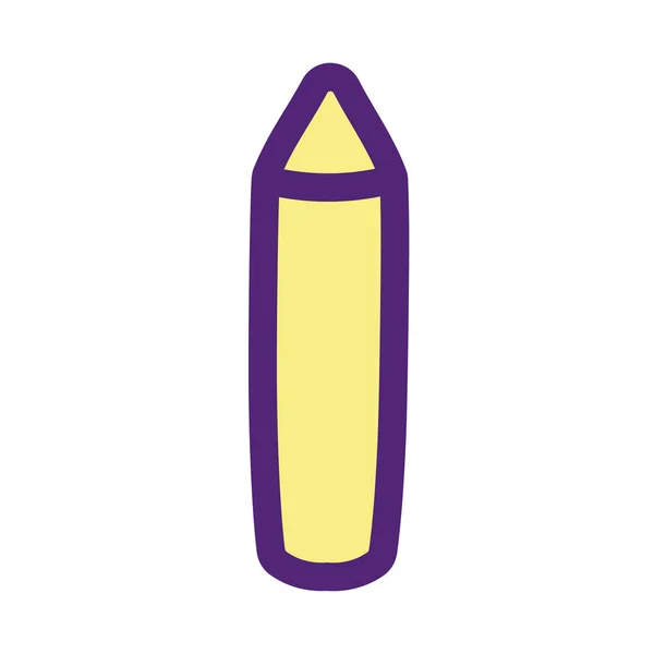 Yellow draw artistic color crayon icon — ストックベクタ