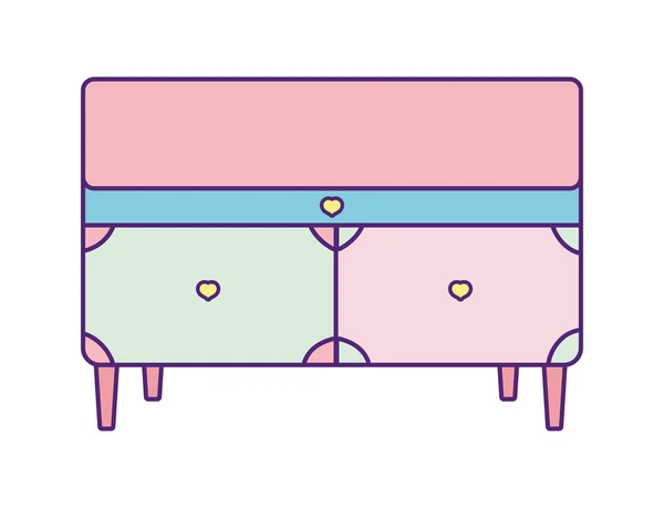 Colored furniture drawers classic decoration icon — Stockový vektor