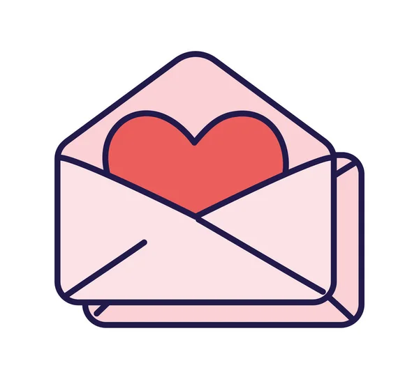 Happy valentines day open envelope heart love messsage — Vetor de Stock