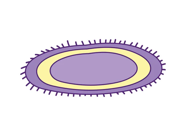 Round purple and yellow carpet decoration — Vector de stock