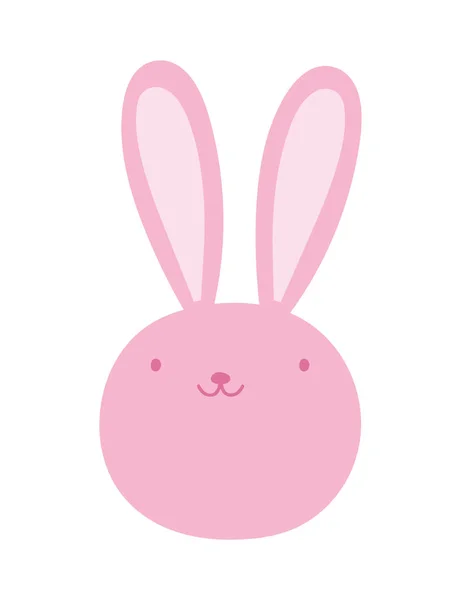 Cute rabbit face adorable cartoon character icon — Stock Vector