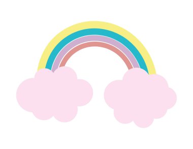 cute rainbow clouds sky fantasy icon
