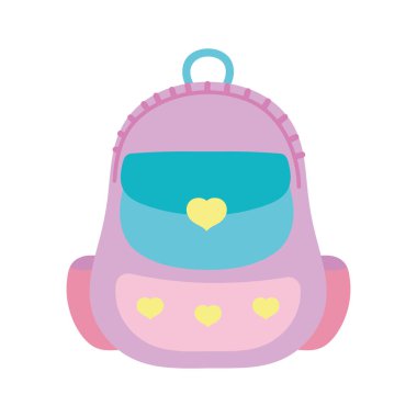 cute school backpack with hearts decoration