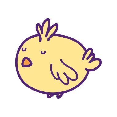 cute little chicken bird animal icon