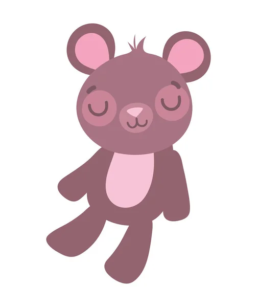 Cute little teddy bear toy cartoon — Image vectorielle
