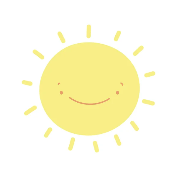 Cute sun hot summer cartoon design — Image vectorielle