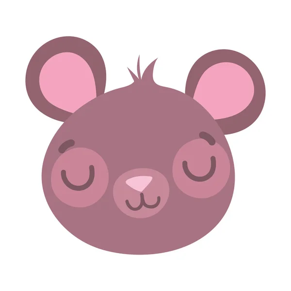 Cute little teddy bear face toy cartoon — 스톡 벡터