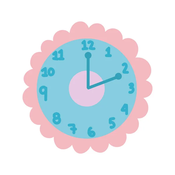 Cute clock time shaped flower decoration icon — стоковый вектор