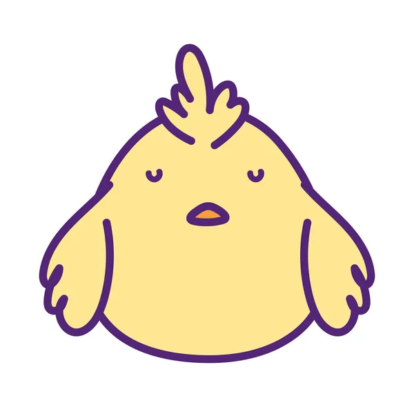 Cute little chicken bird animal icon — 图库矢量图片