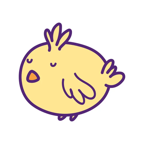 Cute little chicken bird animal icon — Stock vektor