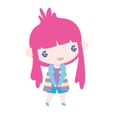 kids, cute little girl anime cartoon character