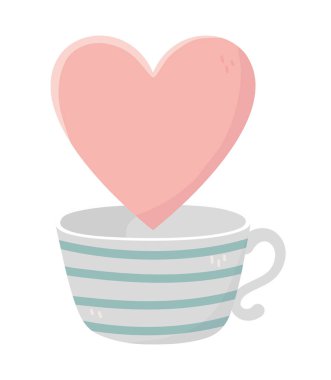 happy valentines day coffee cup love and heart