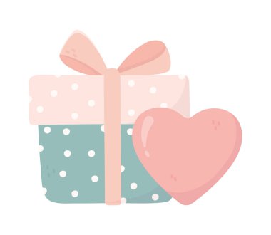 happy valentines day gift box heart love card