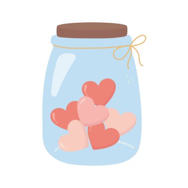 happy valentines day jar glass heart love card