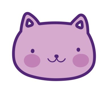 cute cat face happy cartoon design