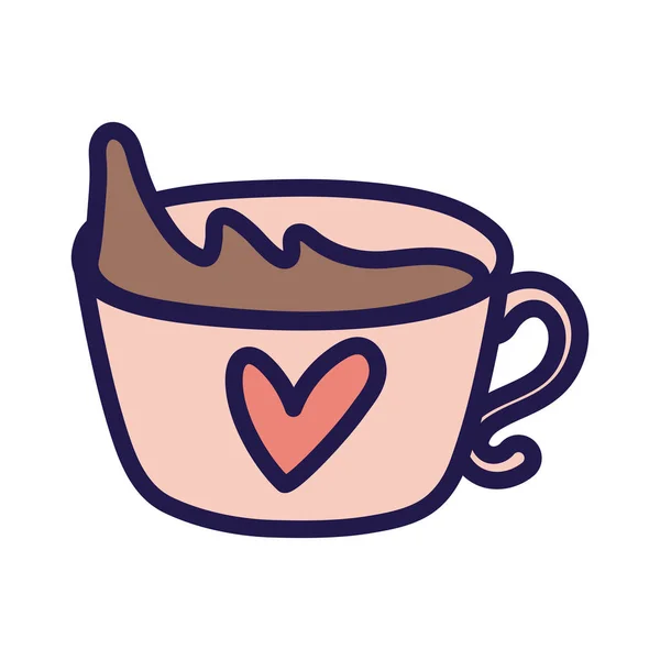 Happy valentines day romantic coffee cup heart love — Stockvektor