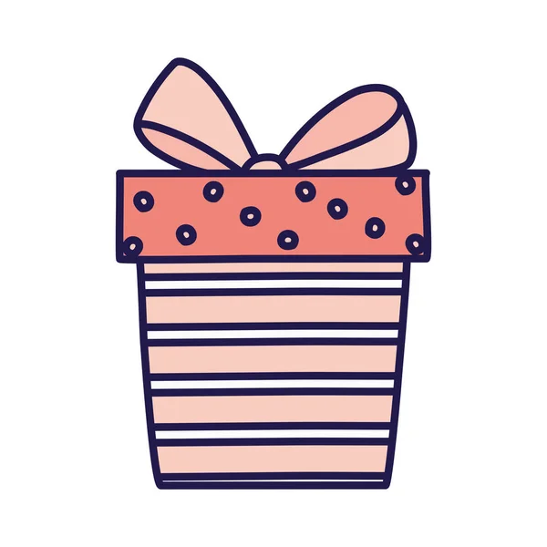 Happy valentines day striped gift box love — Stock vektor