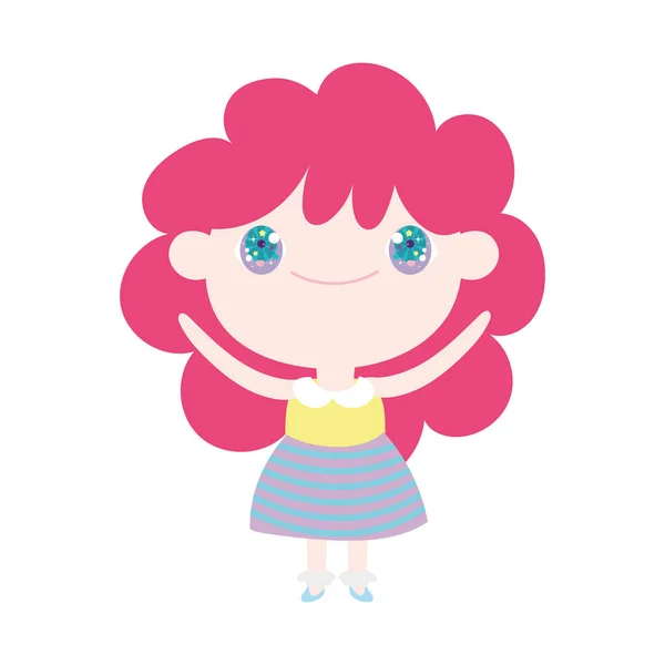 Kids, cute little girl anime cartoon character — Archivo Imágenes Vectoriales