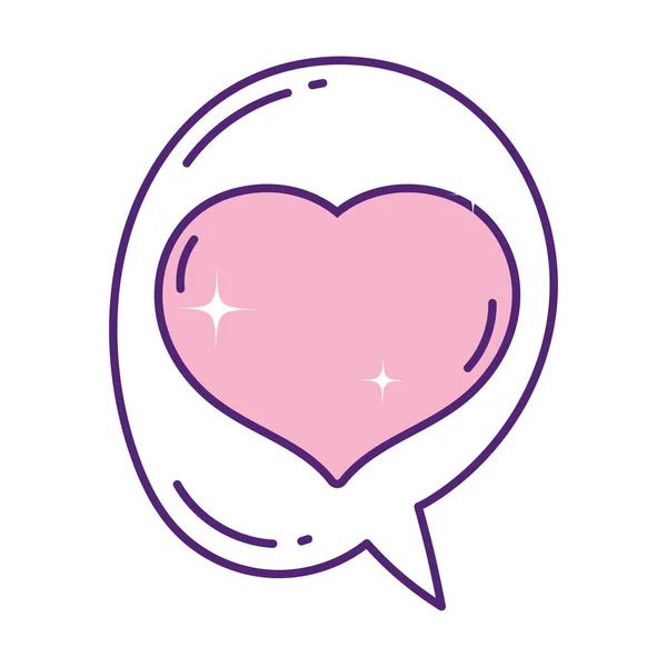 Speech bubble heart love romantic message — Stok Vektör