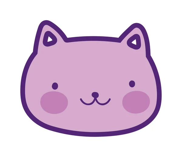 Cute cat face happy cartoon design — Vector de stock