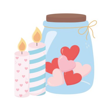 happy valentines day candles jar glass heart love card