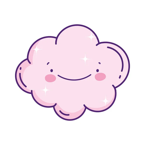 Cute pink cloud cartoon decoration — Archivo Imágenes Vectoriales