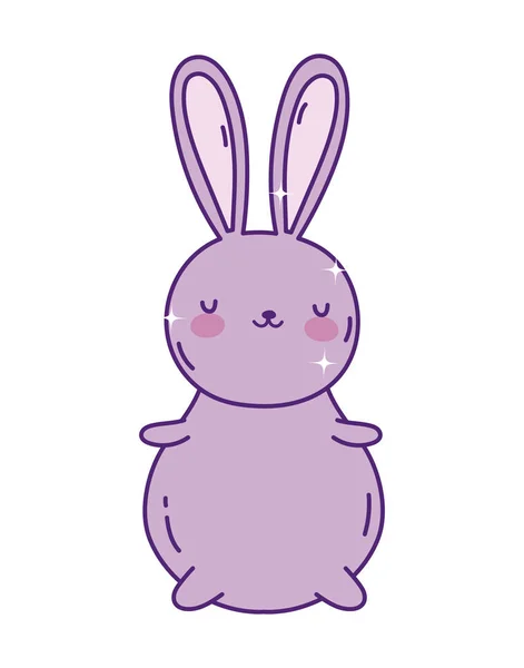 Cute rabbit cartoon character toy icon — стоковый вектор