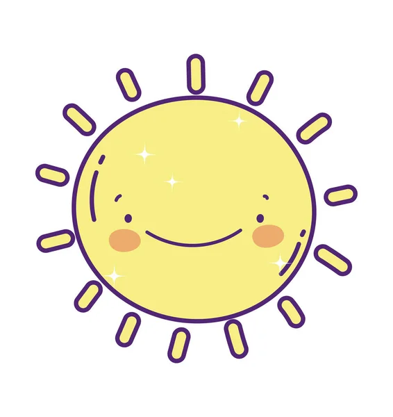 Cute sun hot summer cartoon design — Stock Vector