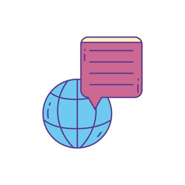 world message bubble , phone fill and line