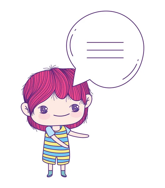Cute little boy cartoon speech bubble — ストックベクタ