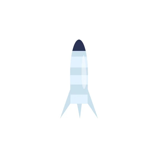 Lanzador de cohetes espacio icono de estilo plano. — Vector de stock