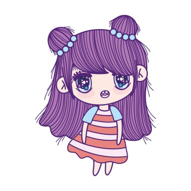 kids, cute little girl anime cartoon character