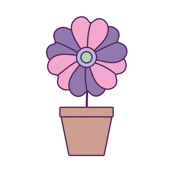 Potted bloem plant vullijn — Stockvector