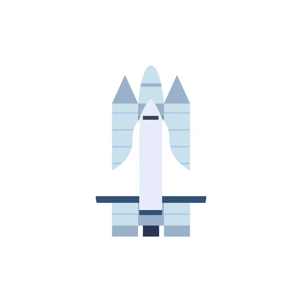 Space rocket launcher flat style icon — 스톡 벡터