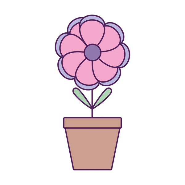 Planta floral en cerámica — Vector de stock