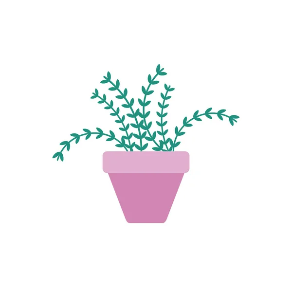 Foliage leaves pot plants flat icon —  Vetores de Stock