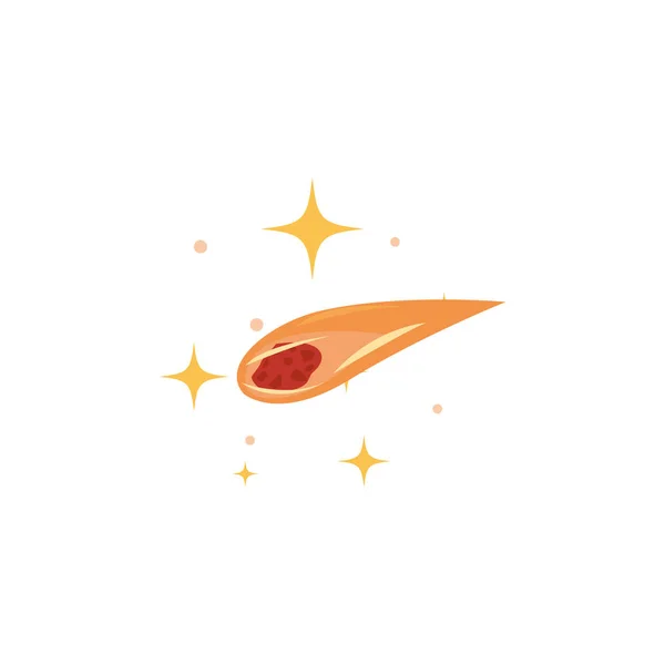 Space meteorite flat style icon — Stockvector