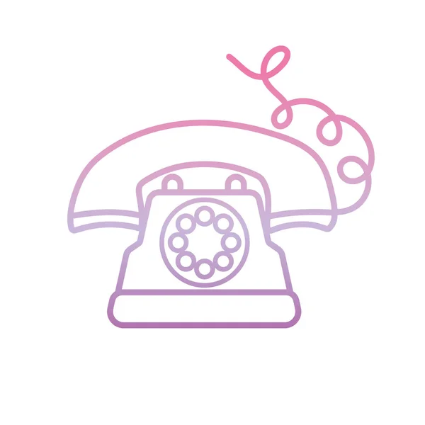 Dial operated telephone , phone gradient icon — Stock Vector