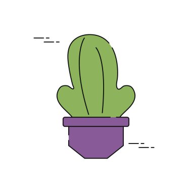 cactus in pot plants flat fill