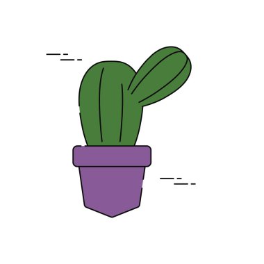 cactus in pot plants flat fill