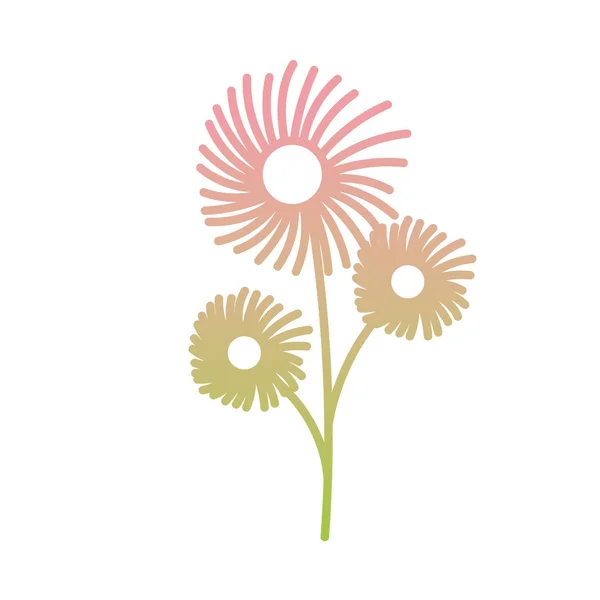Çiçek sapı yaprakları bitki gradyan simgesi — Stok Vektör